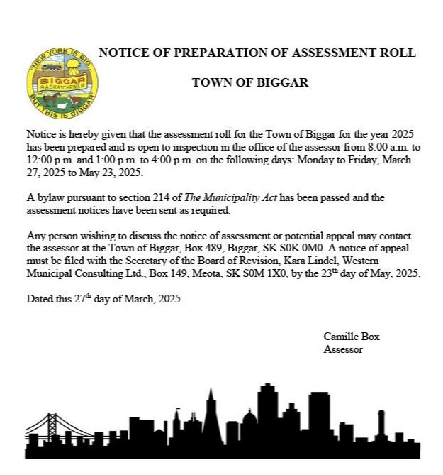 Notice of Preparation of Assessment Roll