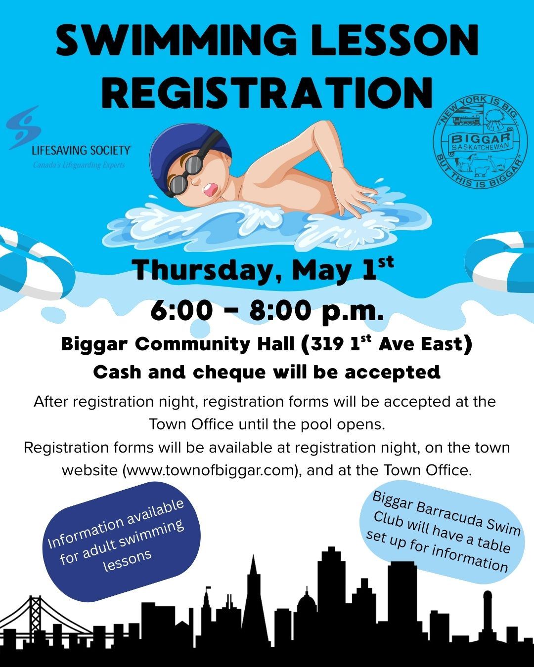 Swimming lesson registration night 2025