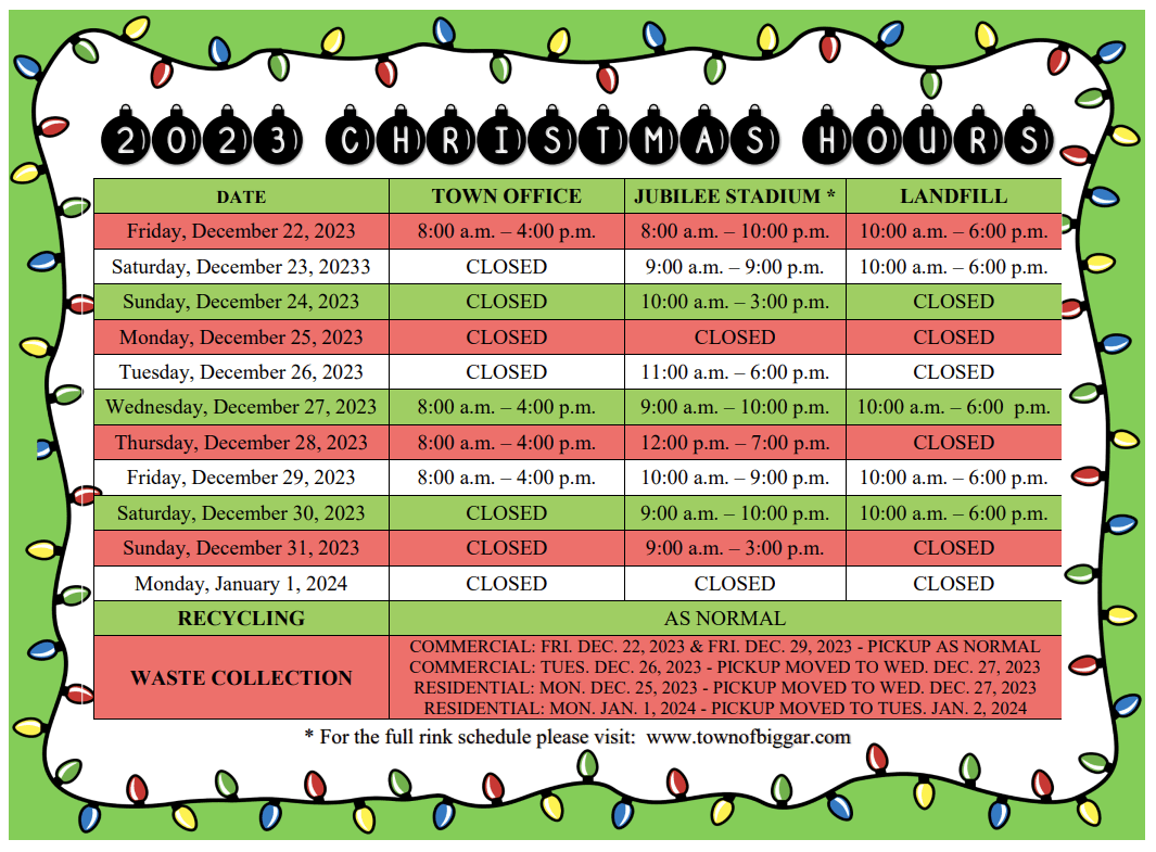Christmas Hours 2023